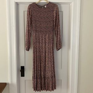 Old Navy Long-Sleeve Smocked Midi Dress